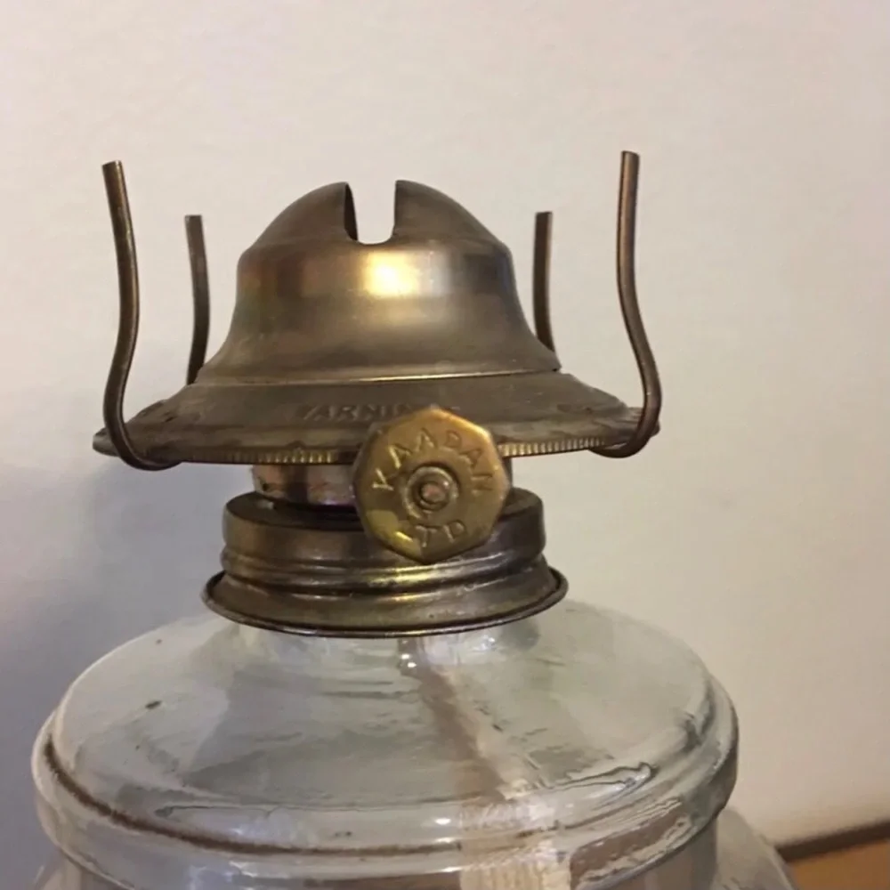 Vintage 1970s Kaadan Ltd Co Clear Glass Oil Lamp